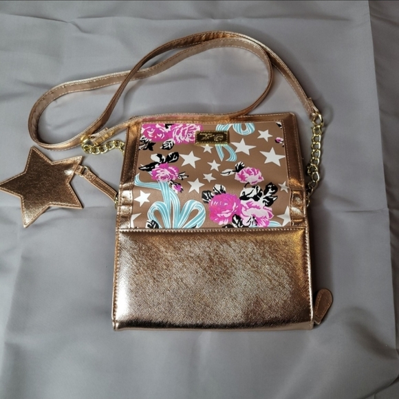 Betsey Johnson Rose Gold Star Crossbody Handbag - Picture 10 of 12